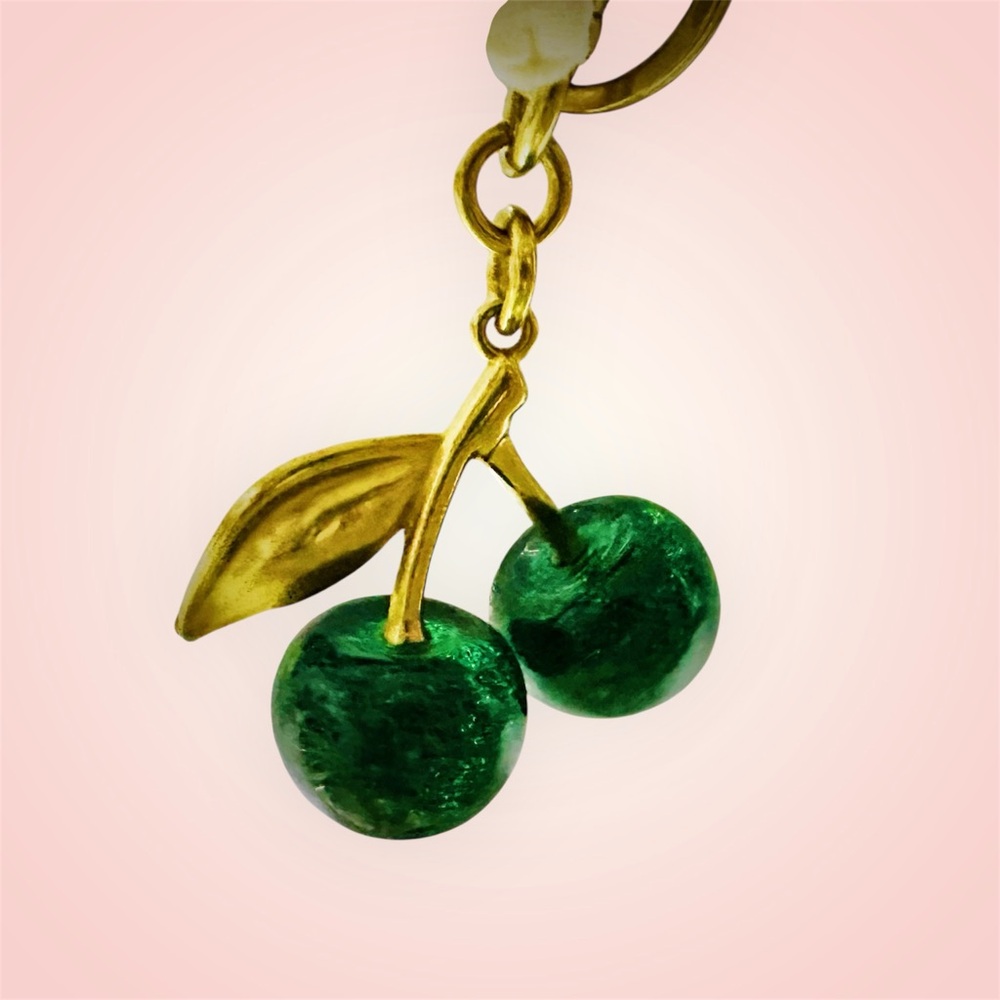 Rare Gold and Green Cherry Keychain - Picture 5 of 8
